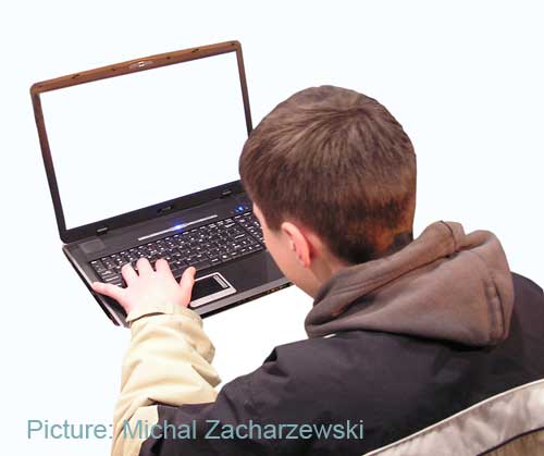 Small boy at a laptop