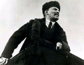 Lenin giving a speech.