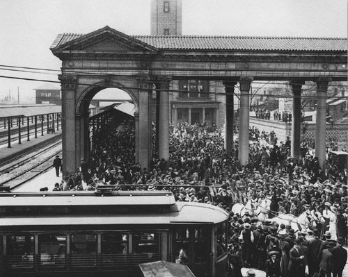 A train station.